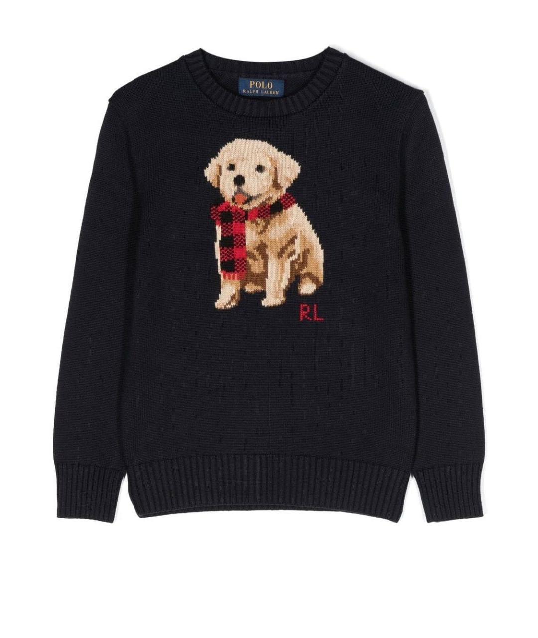 POLO RALPH LAUREN Темно-синий хлопковый джемпер / свитер, фото 1