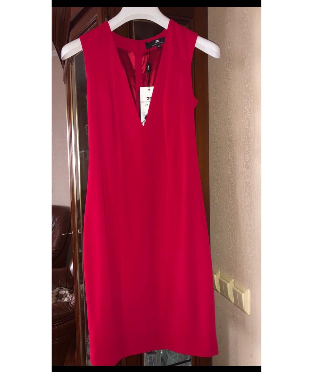 ELISABETTA FRANCHI Красное полиэстеровое вечернее платье, фото 5
