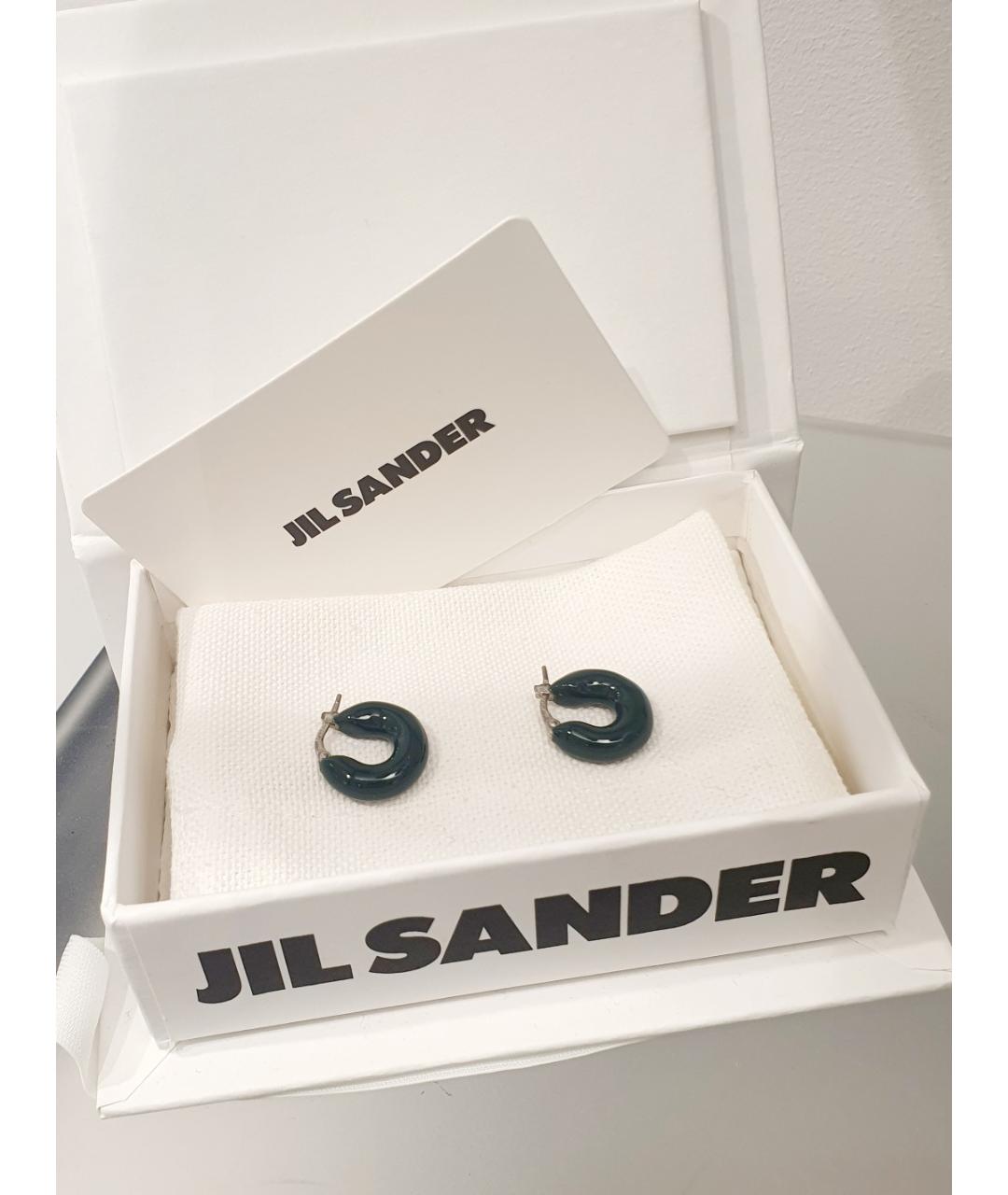 JIL SANDER Белые керамические серьги, фото 2