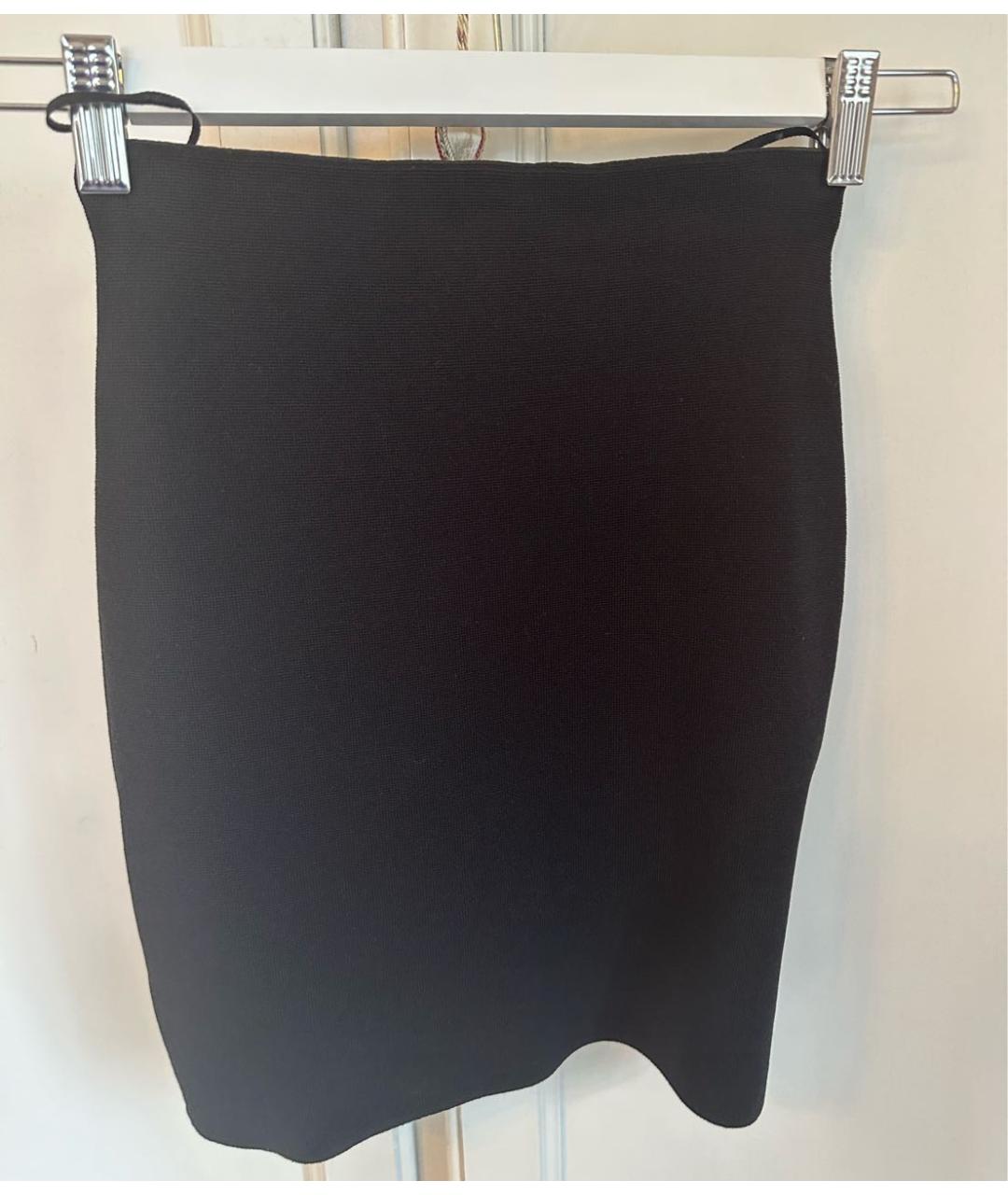 NANUSHKA Черная вискозная юбка мини, фото 5