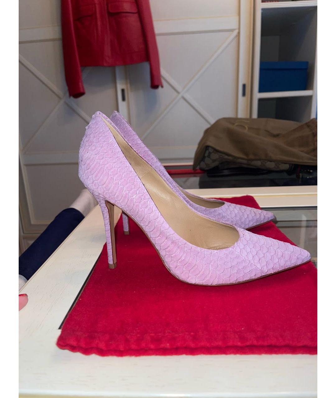 SALVATORE FERRAGAMO Фиолетовые туфли из экзотической кожи, фото 8