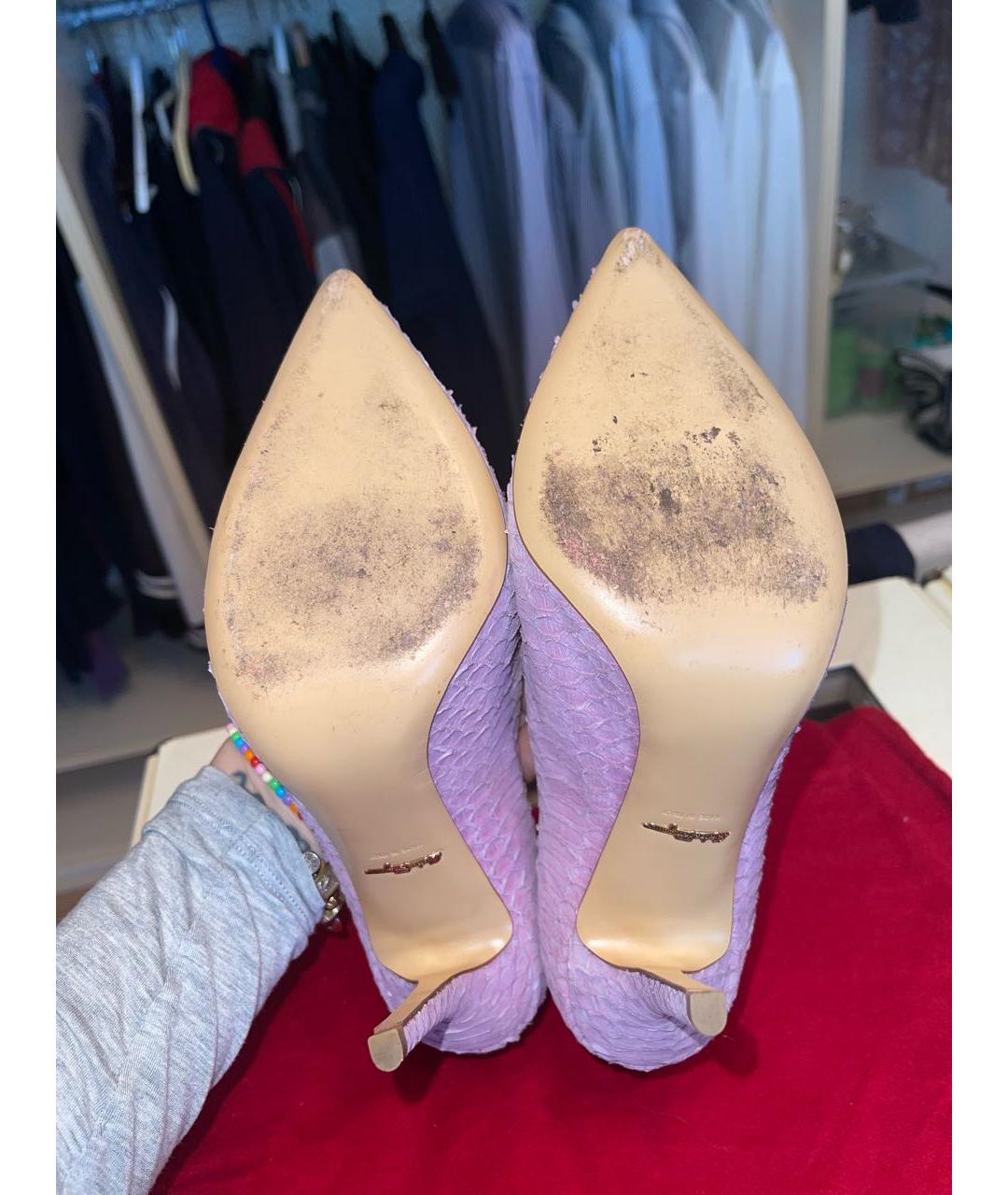 SALVATORE FERRAGAMO Фиолетовые туфли из экзотической кожи, фото 5