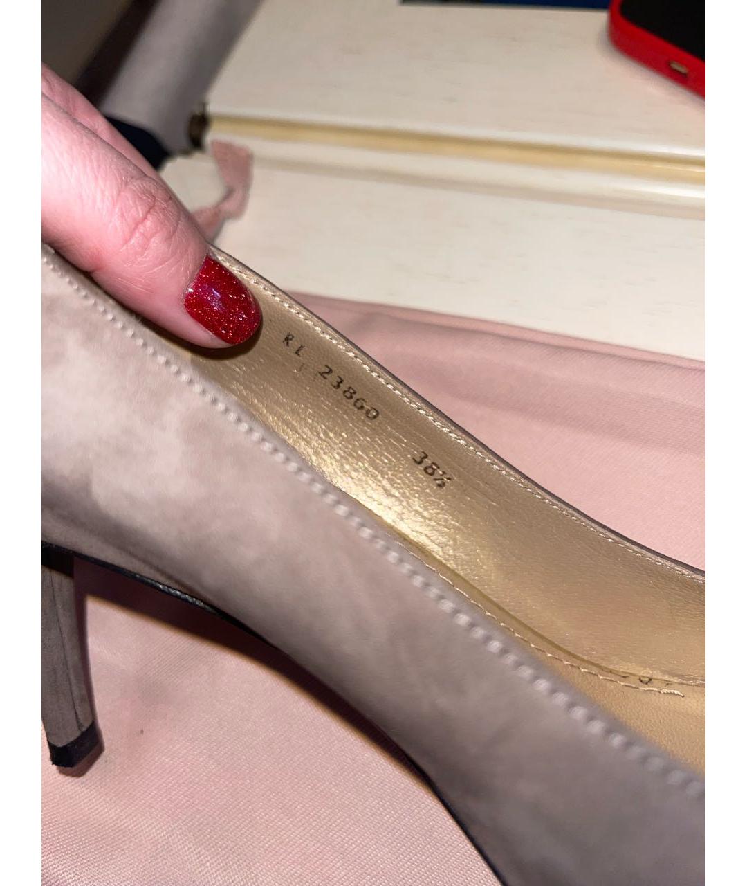 STUART WEITZMAN Бежевые замшевые туфли, фото 5