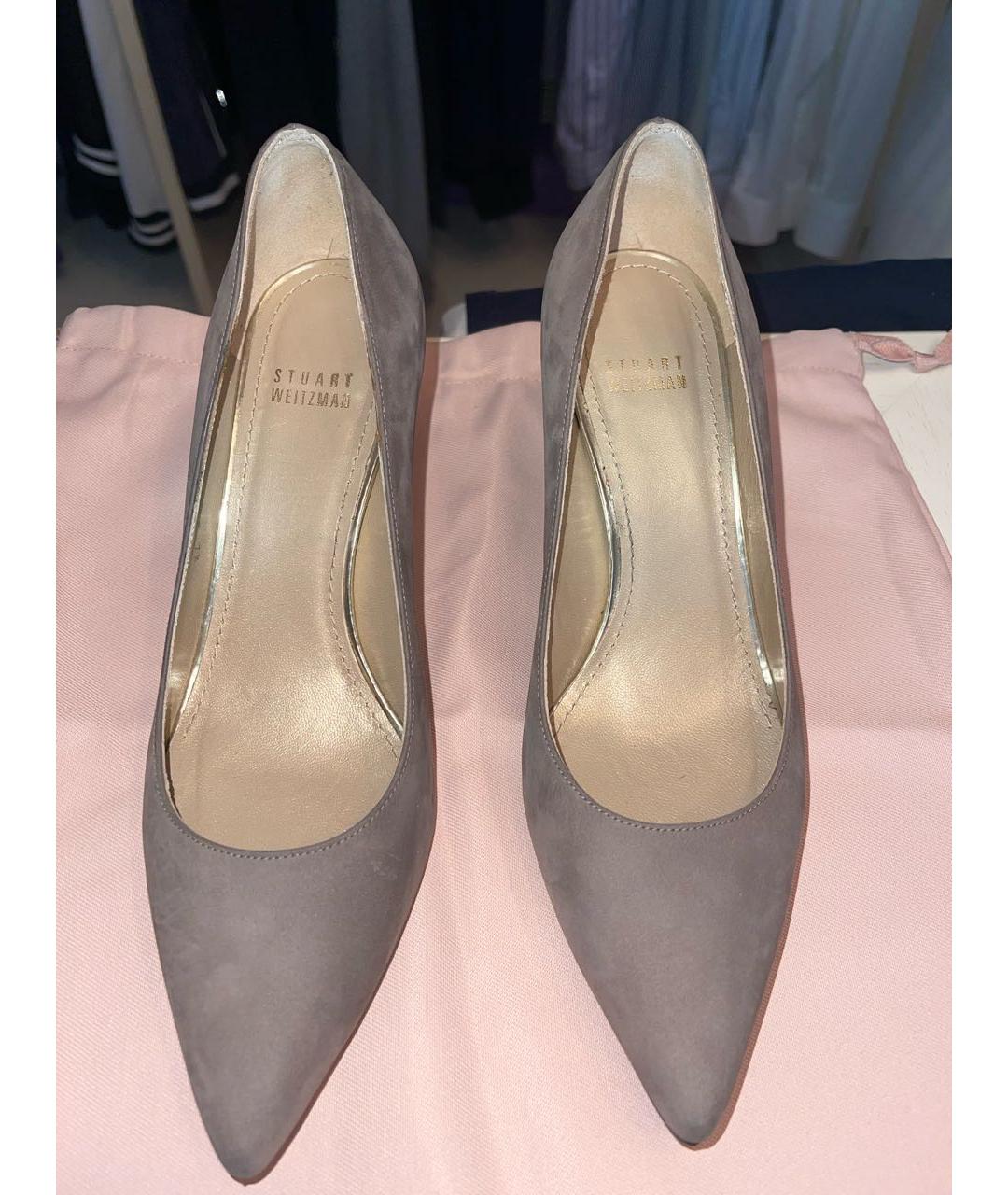STUART WEITZMAN Бежевые замшевые туфли, фото 2