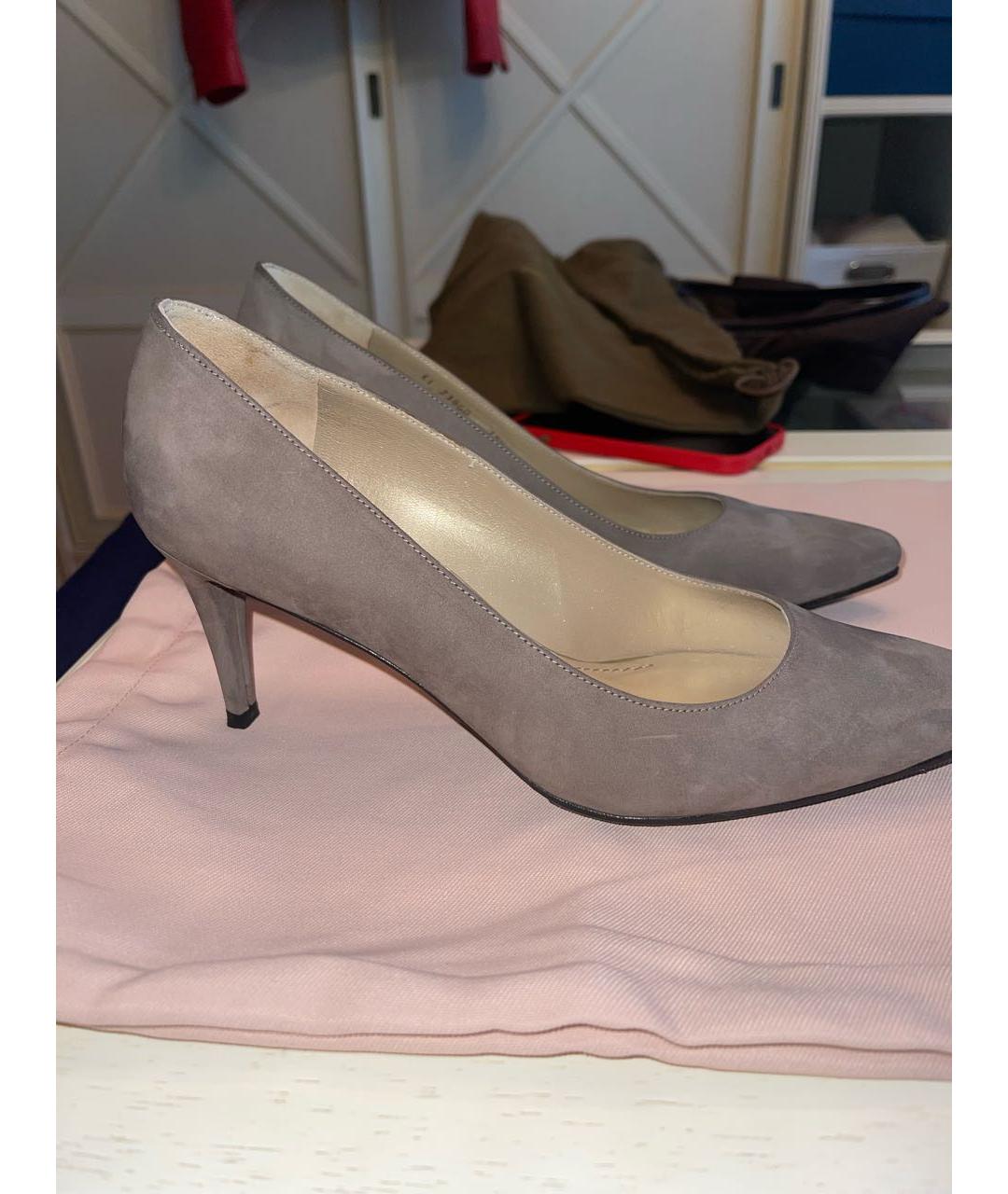 STUART WEITZMAN Бежевые замшевые туфли, фото 9