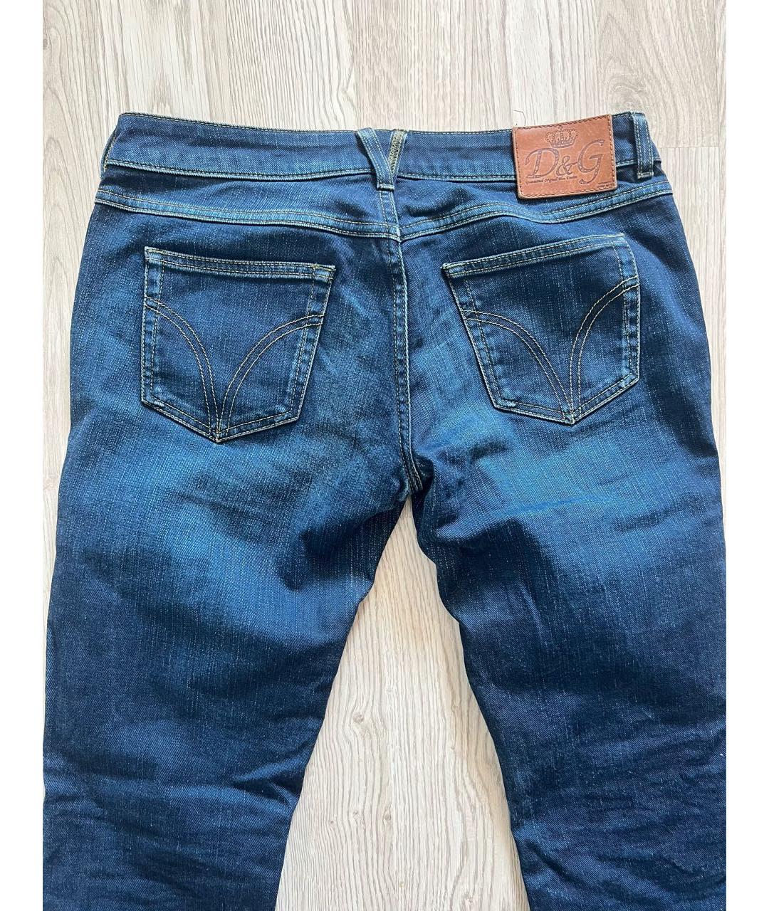 DOLCE&GABBANA Темно-синие хлопко-эластановые прямые джинсы, фото 2