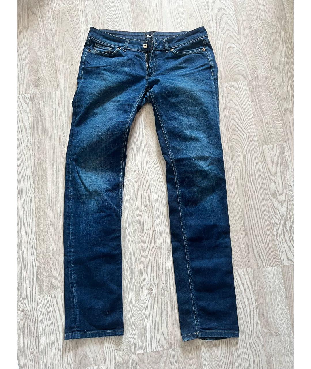 DOLCE&GABBANA Темно-синие хлопко-эластановые прямые джинсы, фото 6