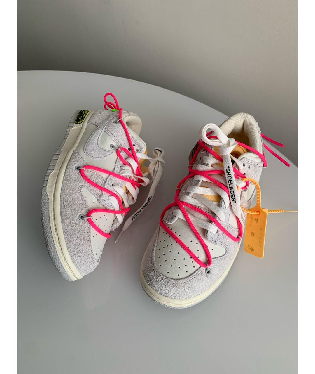 NIKE X OFF-WHITE Серые замшевые низкие кроссовки / кеды, фото 5