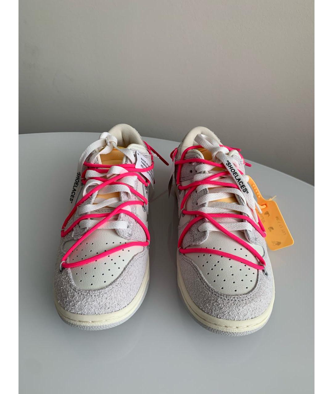 NIKE X OFF-WHITE Серые замшевые низкие кроссовки / кеды, фото 2