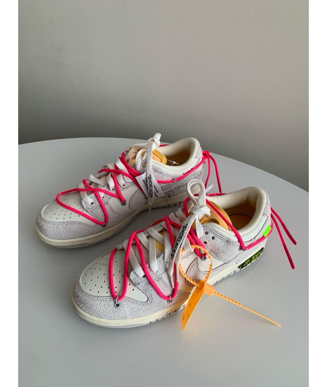 NIKE X OFF-WHITE Серые замшевые низкие кроссовки / кеды, фото 6