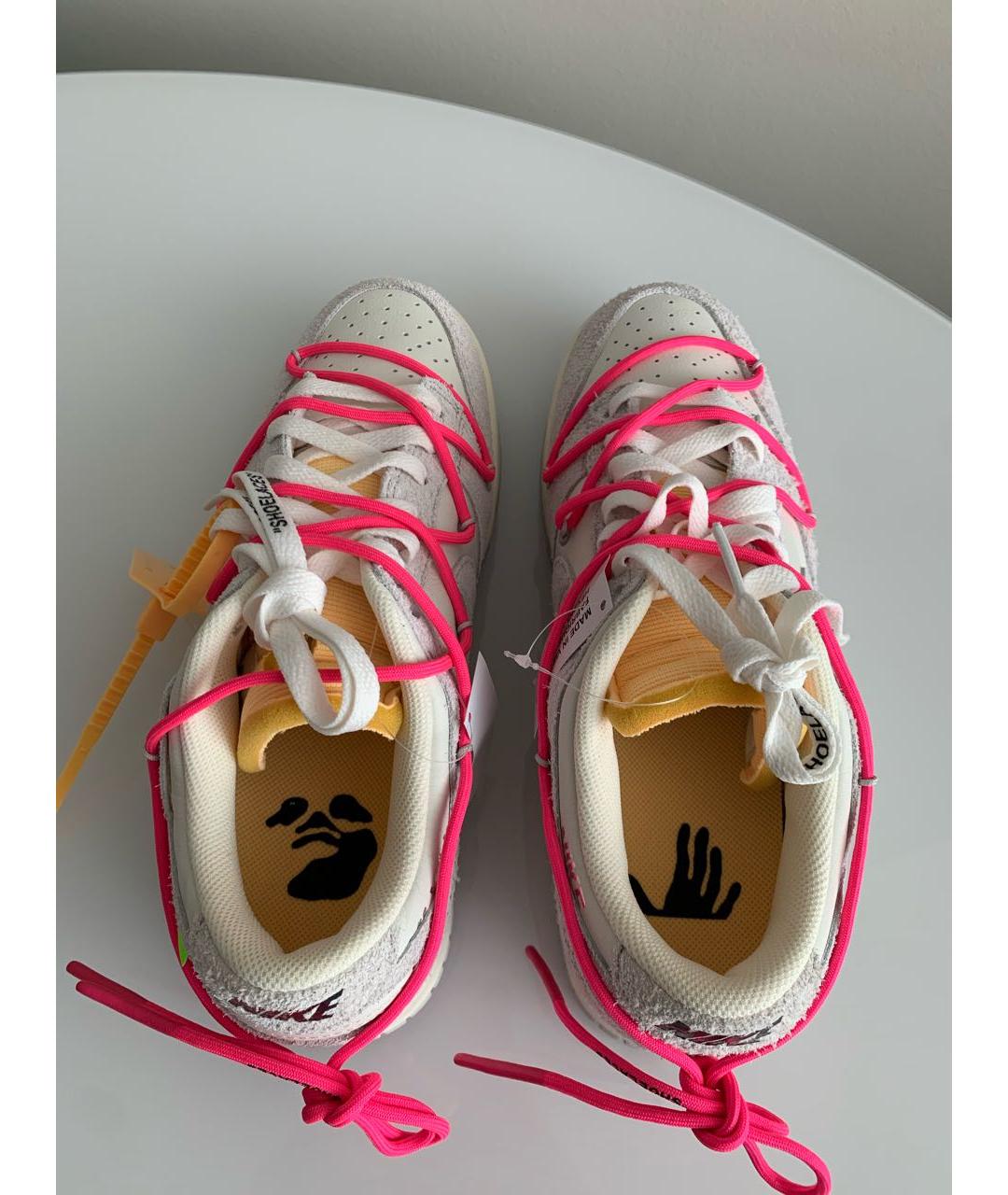 NIKE X OFF-WHITE Серые замшевые низкие кроссовки / кеды, фото 3