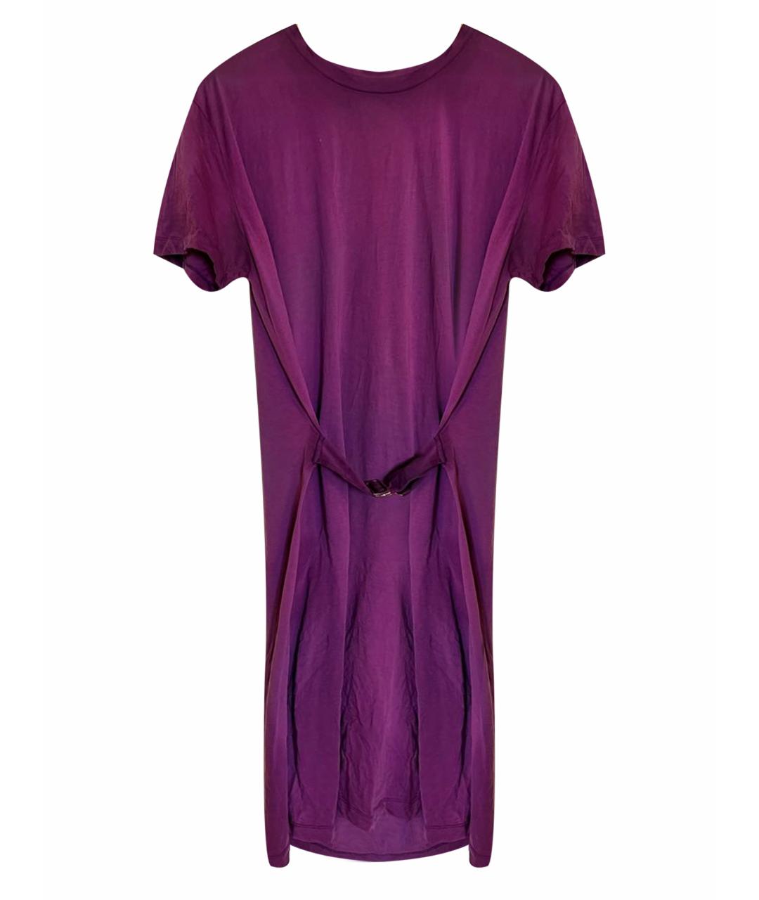 SAINT LAURENT Фиолетовое хлопковое повседневное платье, фото 1