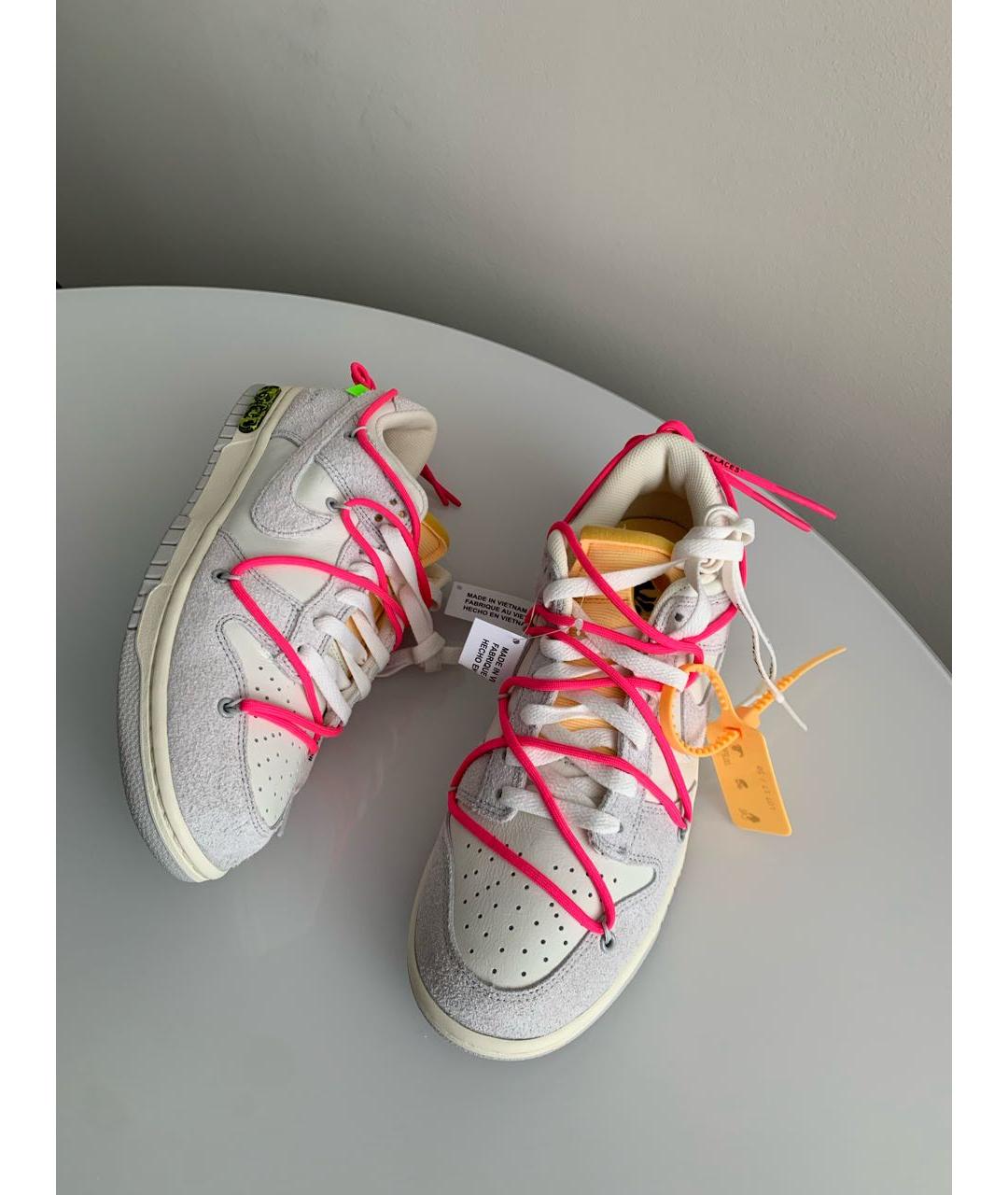 NIKE X OFF-WHITE Серые замшевые низкие кроссовки / кеды, фото 5