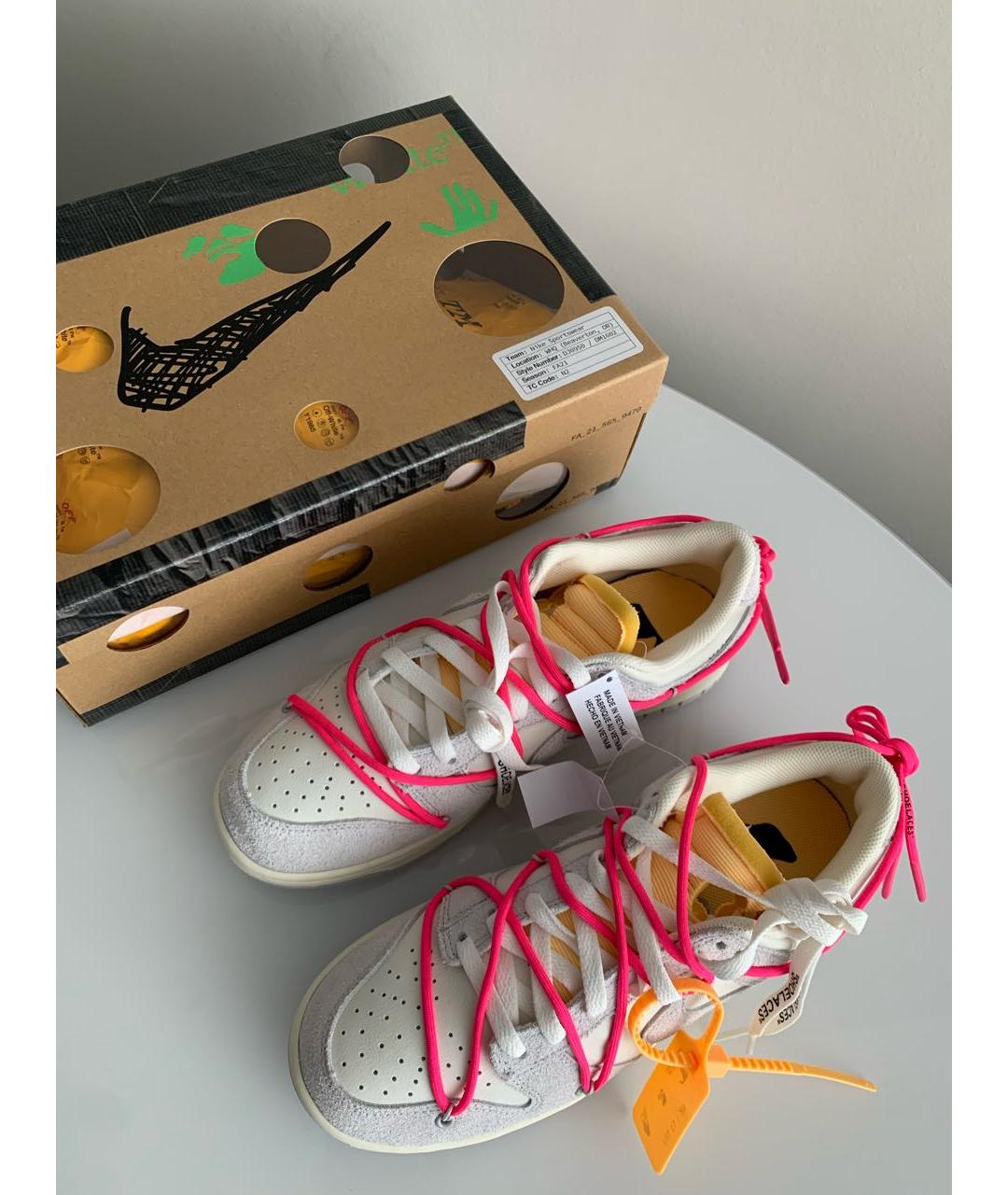 NIKE X OFF-WHITE Серые замшевые низкие кроссовки / кеды, фото 7