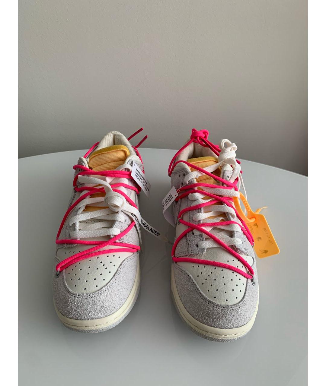 NIKE X OFF-WHITE Серые замшевые низкие кроссовки / кеды, фото 2