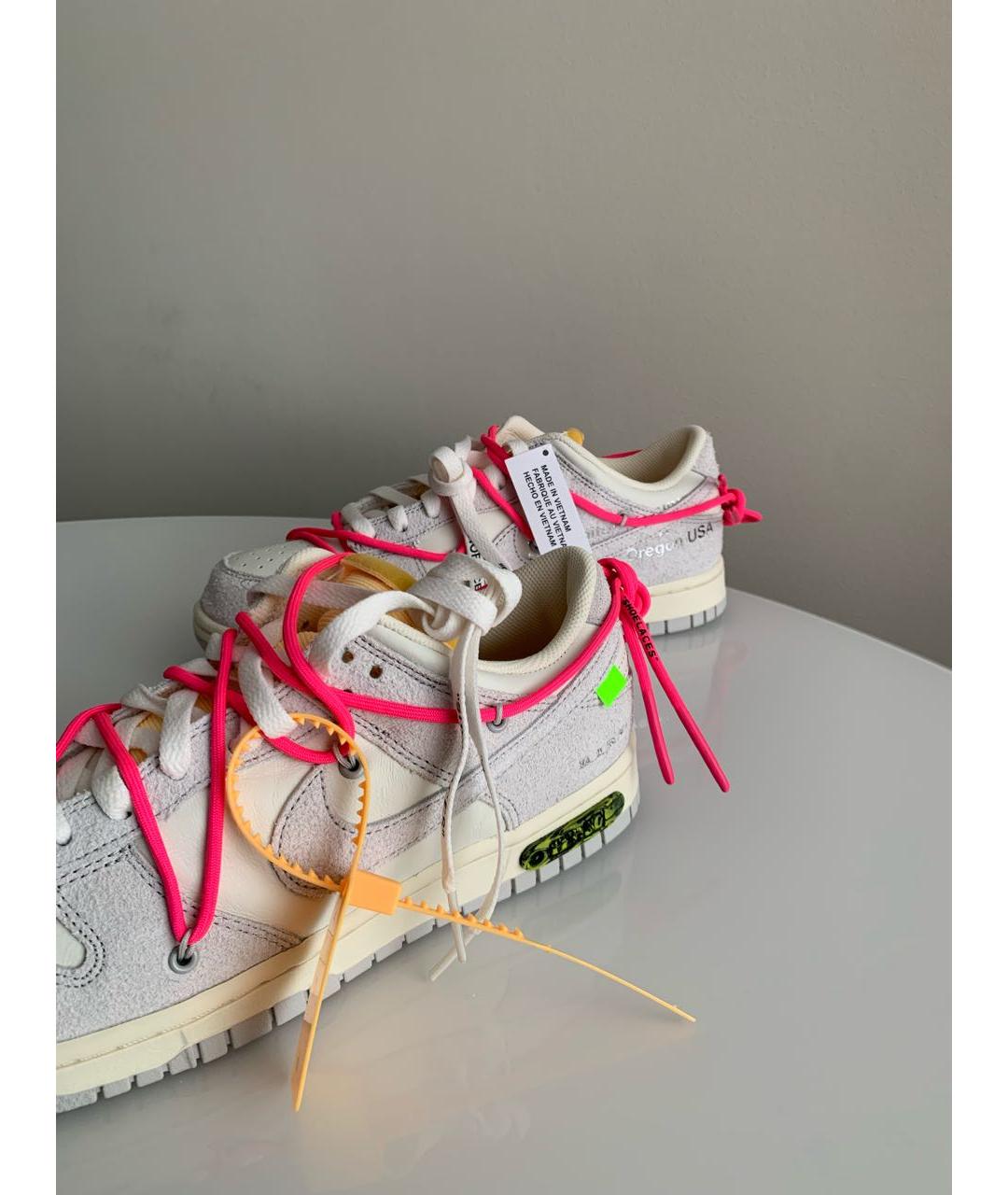 NIKE X OFF-WHITE Серые замшевые низкие кроссовки / кеды, фото 6