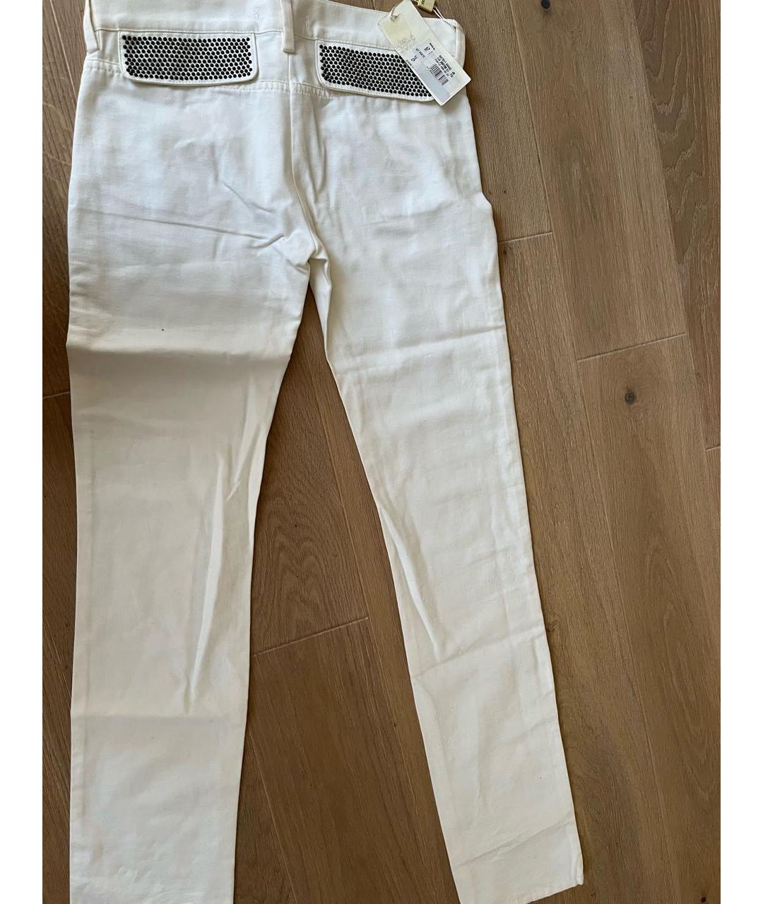 GIANFRANCO FERRE Белые хлопковые прямые брюки, фото 2