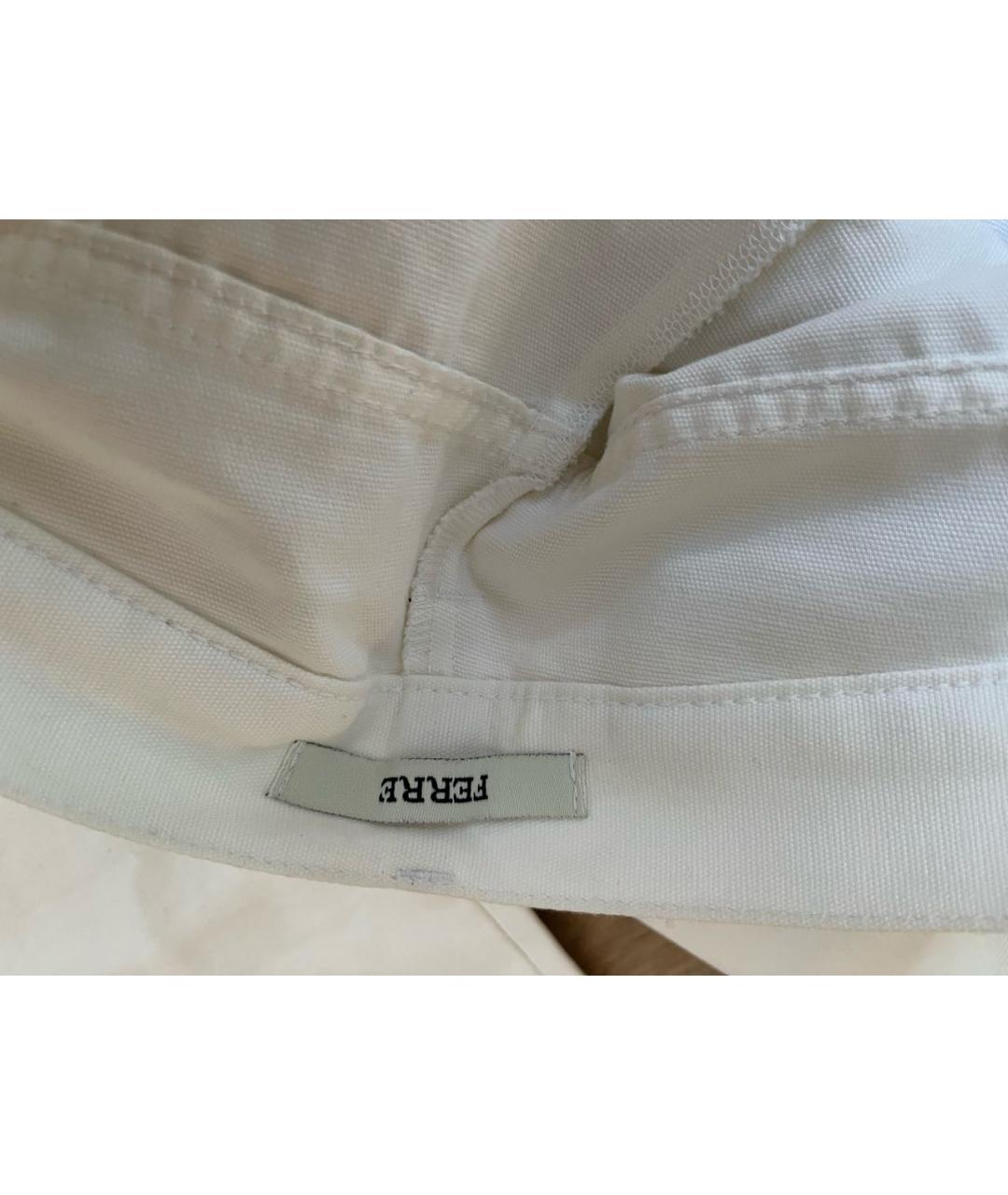 GIANFRANCO FERRE Белые хлопковые прямые брюки, фото 3