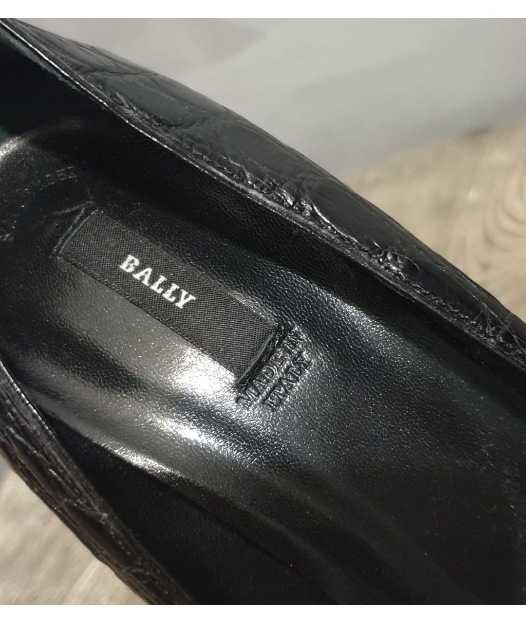 BALLY Черные туфли из экзотической кожи, фото 6