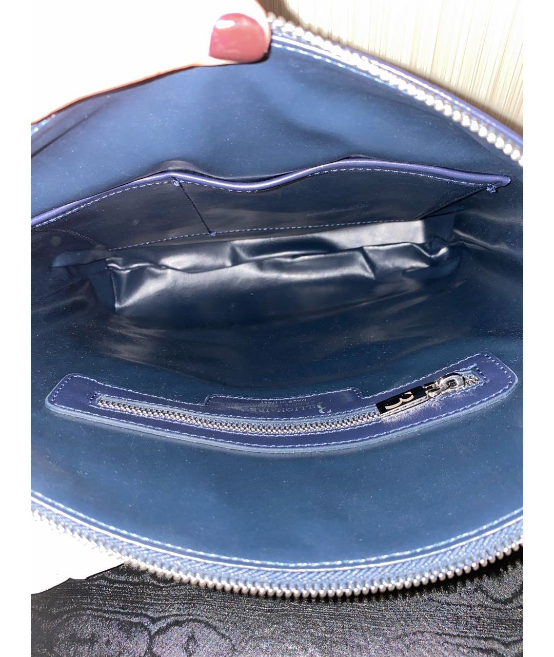 BILLIONAIRE Синяя замшевая сумка на плечо, фото 5