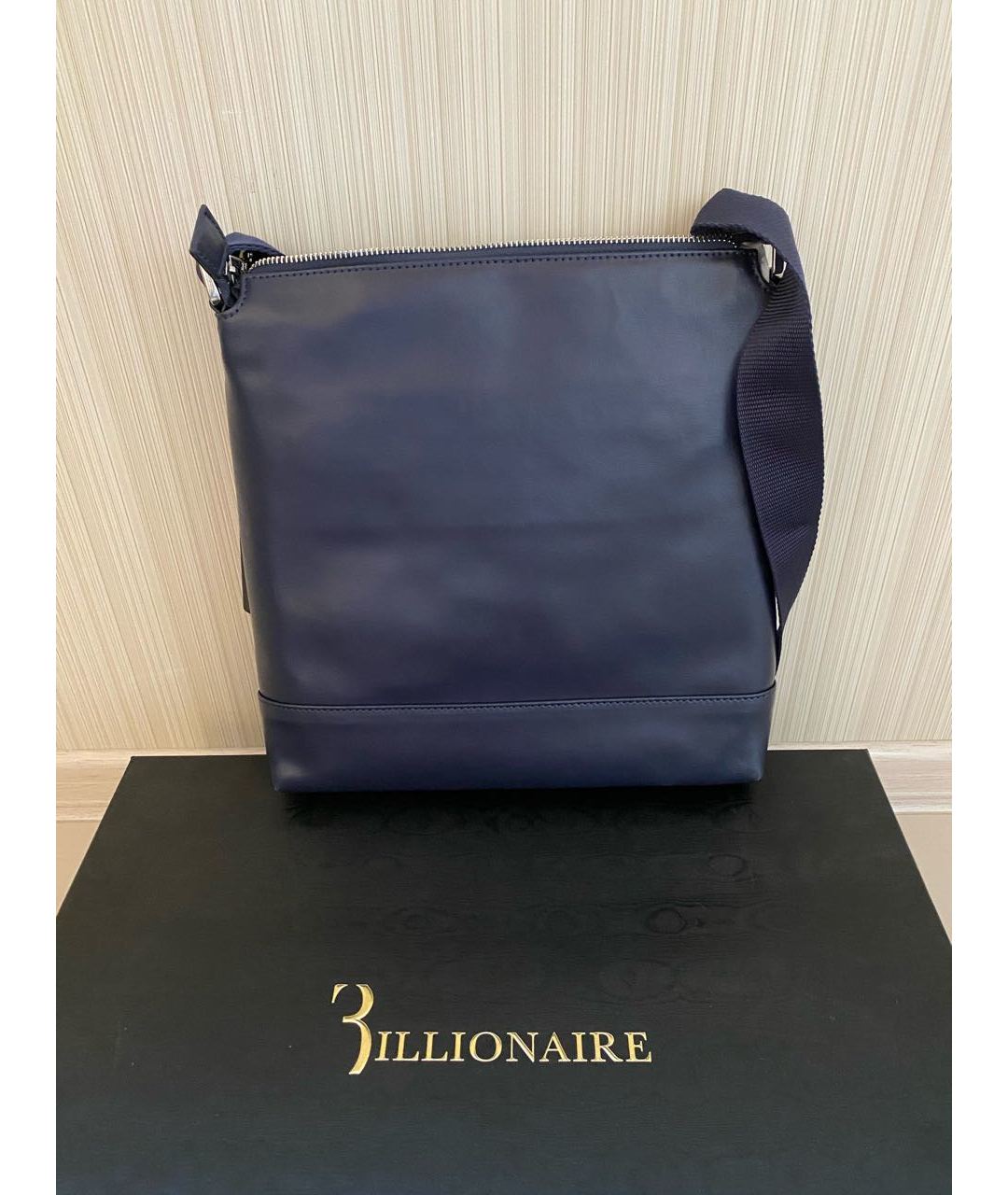 BILLIONAIRE Синяя замшевая сумка на плечо, фото 3