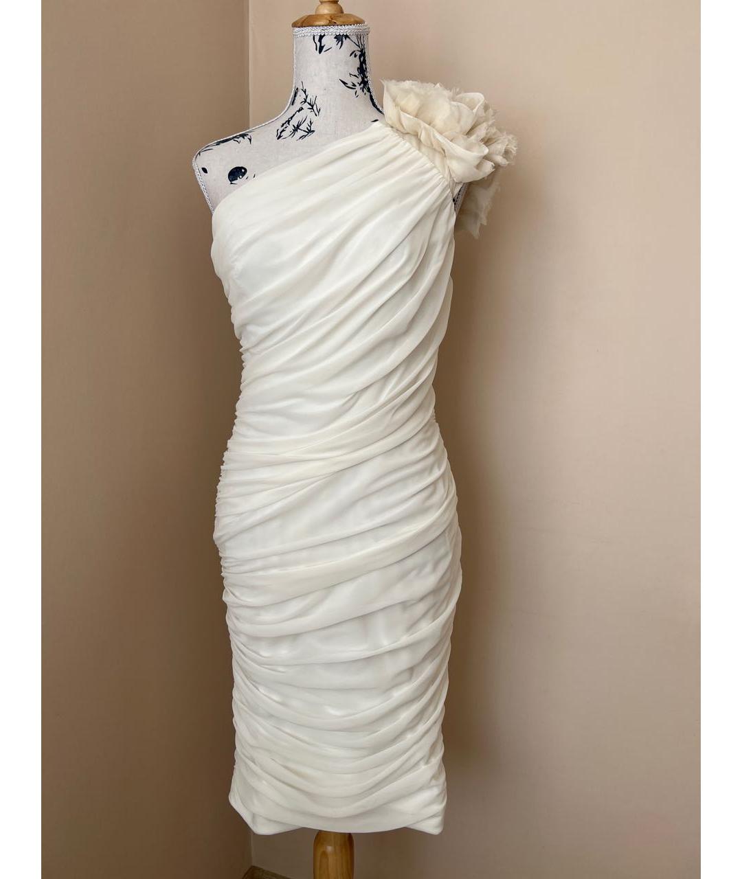 TADASHI SHOJI Белое синтетическое коктейльное платье, фото 8