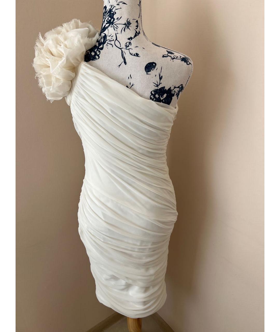 TADASHI SHOJI Белое синтетическое коктейльное платье, фото 4