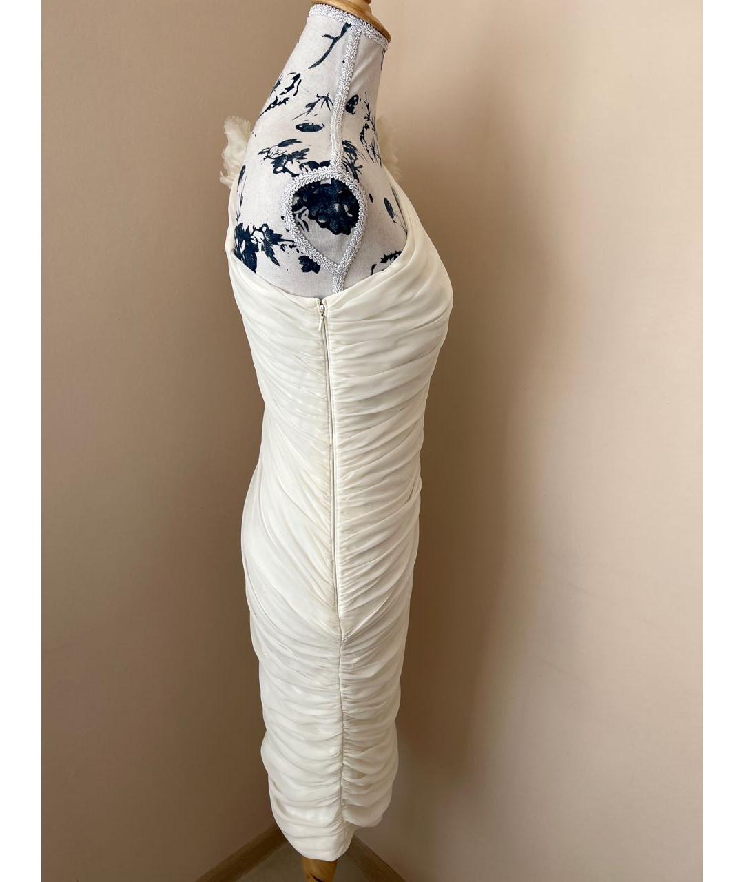TADASHI SHOJI Белое синтетическое коктейльное платье, фото 5