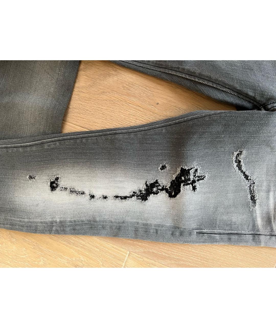 HTC HOLLYWOOD TRADING COMPANY Антрацитовые хлопковые джинсы слим, фото 8