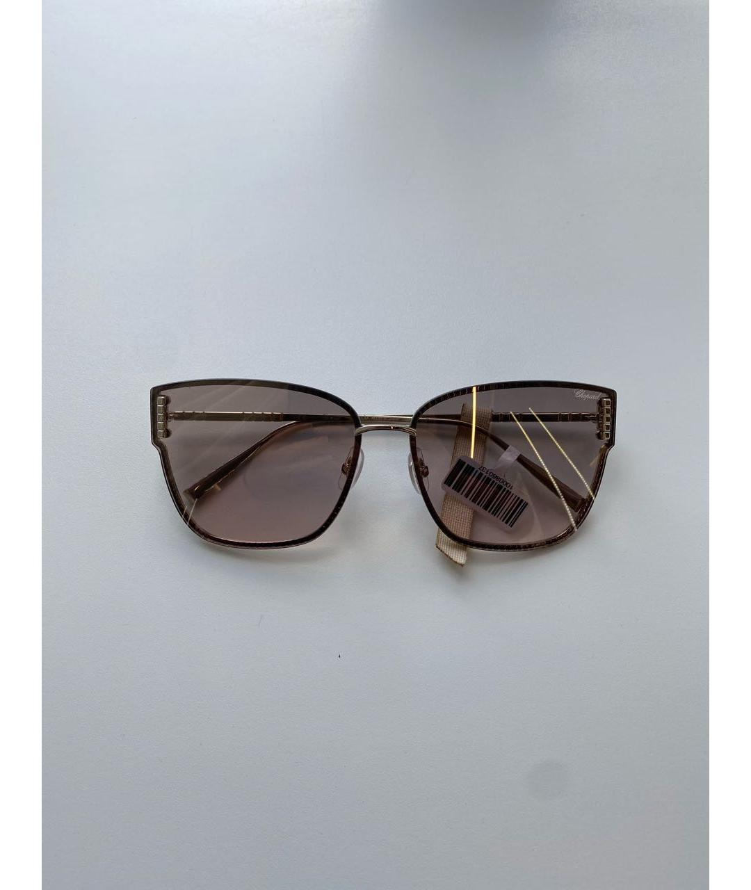 CHOPARD Золотые металлические солнцезащитные очки, фото 7