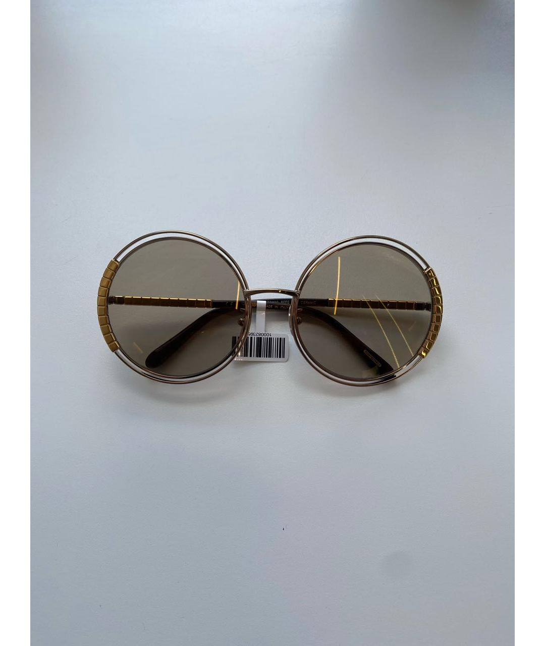 CHOPARD Золотые металлические солнцезащитные очки, фото 6