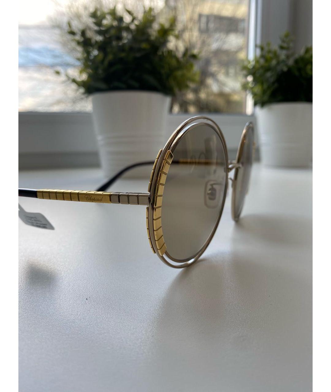 CHOPARD Золотые металлические солнцезащитные очки, фото 3
