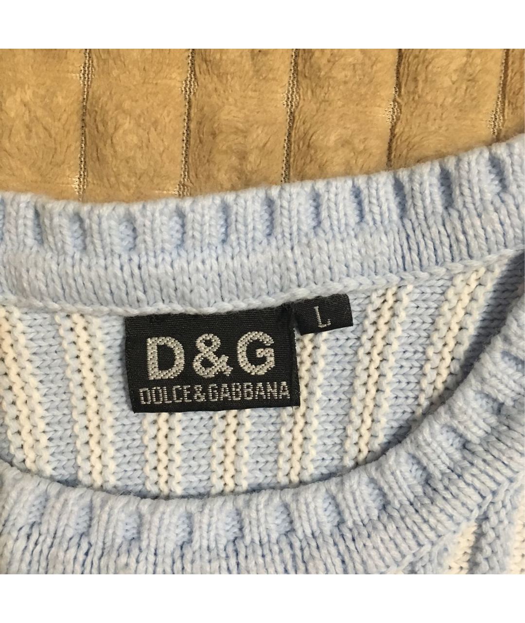 DOLCE&GABBANA Голубой хлопковый джемпер / свитер, фото 3