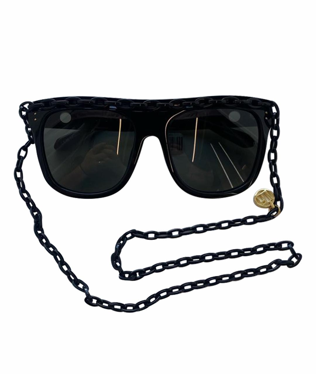 LINDA FARROW Черные пластиковые солнцезащитные очки, фото 1