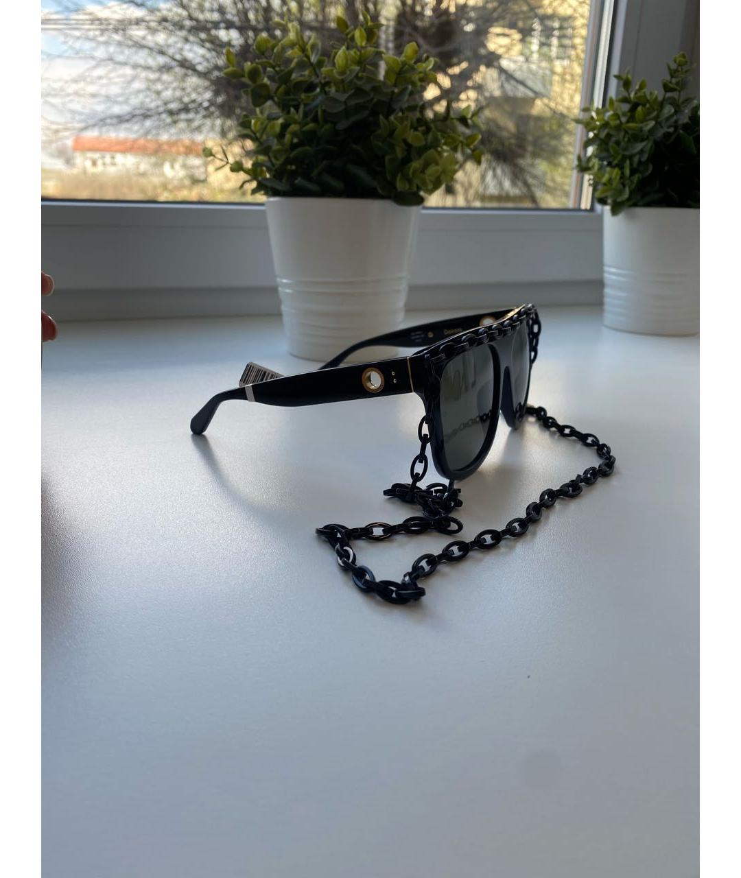LINDA FARROW Черные пластиковые солнцезащитные очки, фото 2