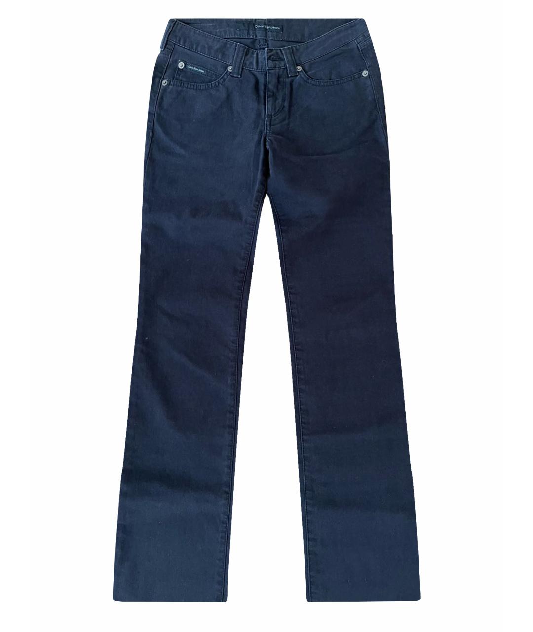 CALVIN KLEIN JEANS Черные хлопко-эластановые прямые джинсы, фото 1