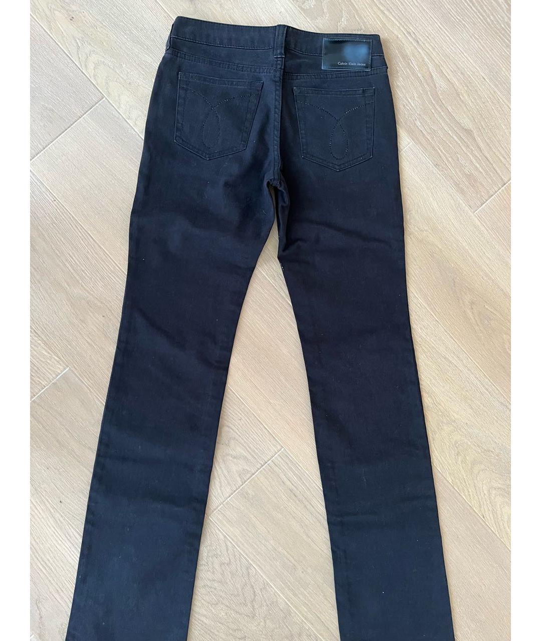 CALVIN KLEIN JEANS Черные хлопко-эластановые прямые джинсы, фото 2