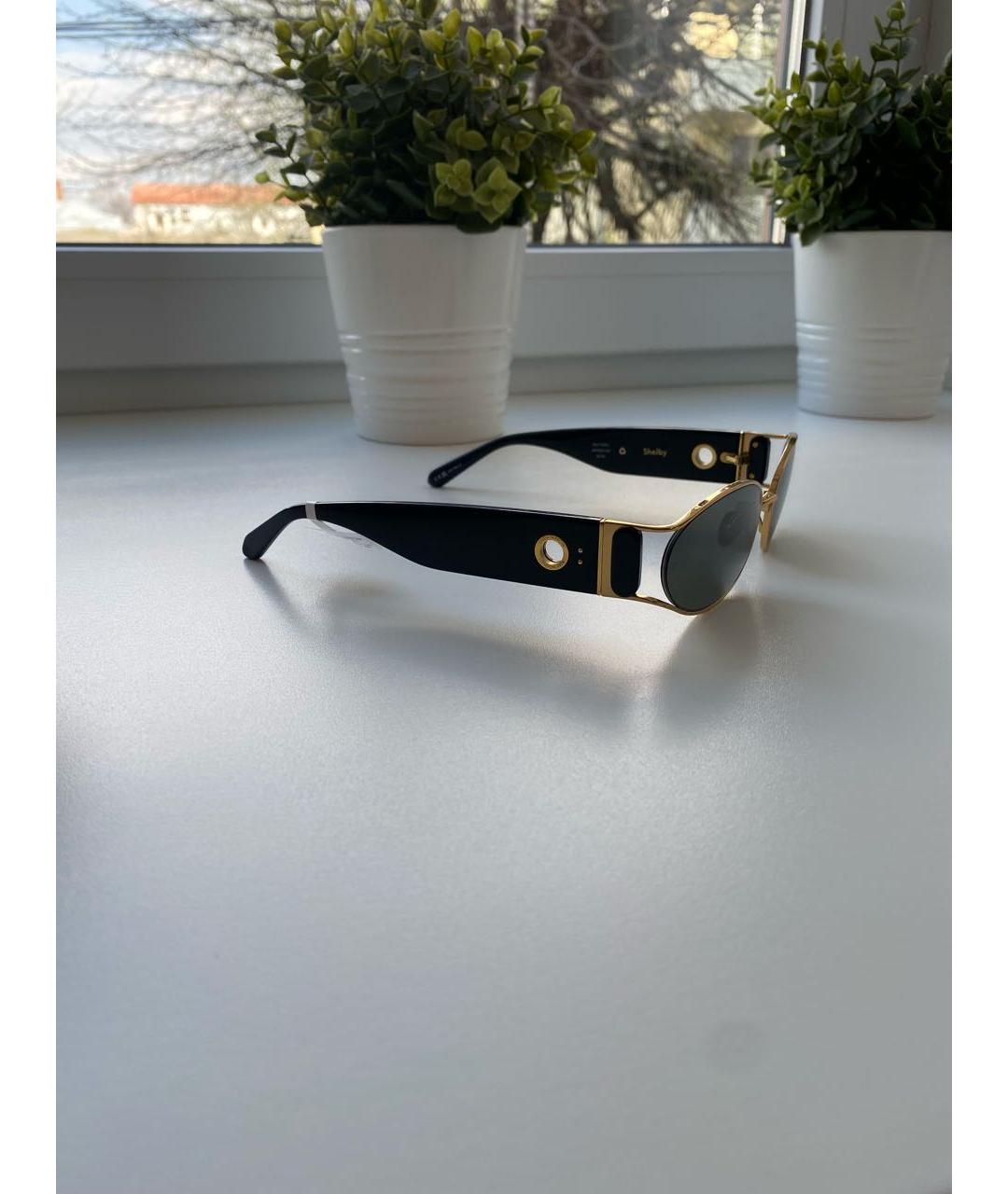 LINDA FARROW Золотые металлические солнцезащитные очки, фото 2