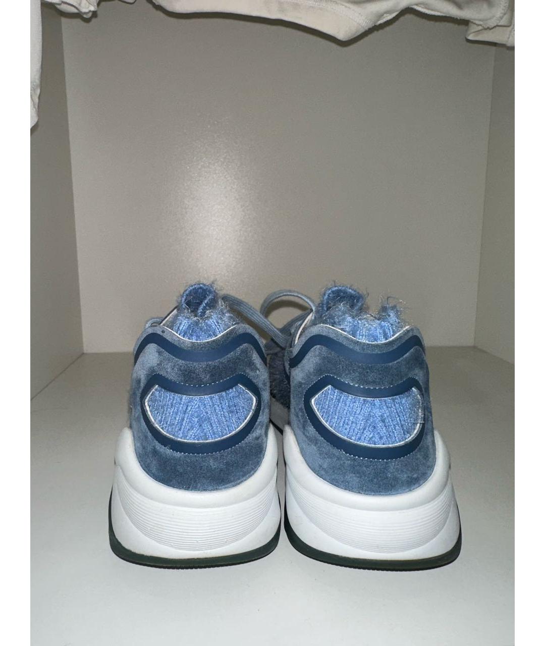 CHANEL PRE-OWNED Голубые текстильные кроссовки, фото 5