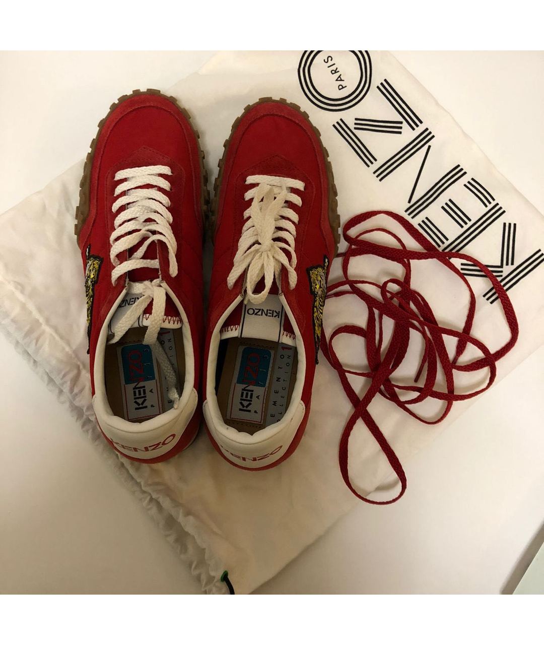 KENZO Красные текстильные кроссовки, фото 3