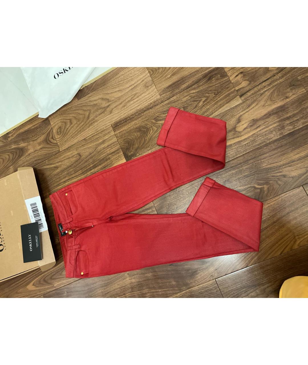 CHANEL PRE-OWNED Красные джинсы слим, фото 4