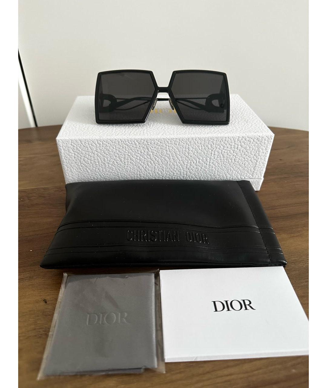 CHRISTIAN DIOR Черные пластиковые солнцезащитные очки, фото 3