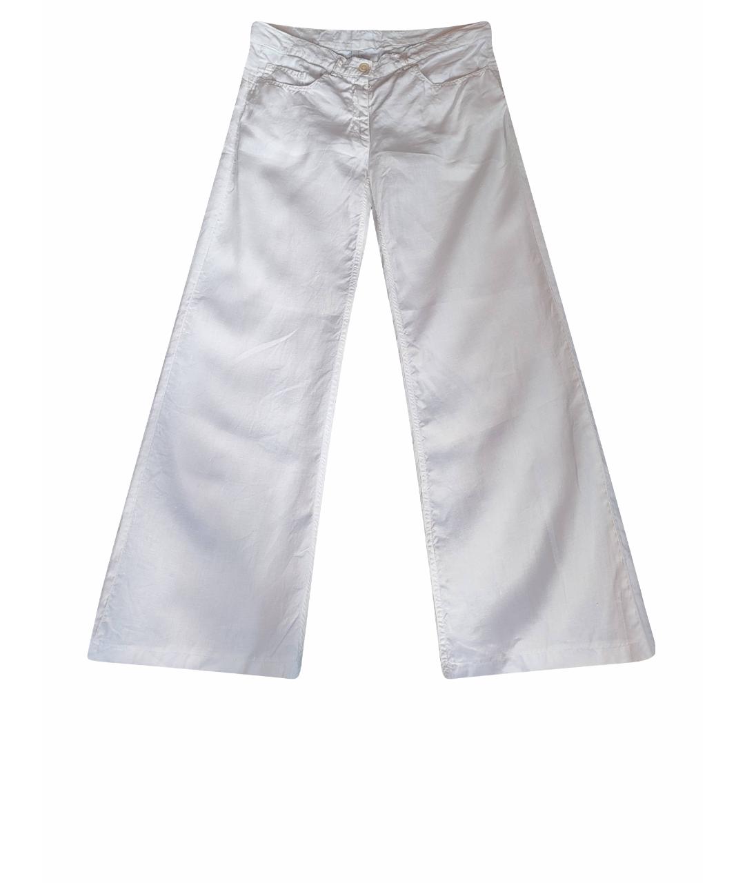 PAUL & SHARK Белые льняные брюки широкие, фото 1