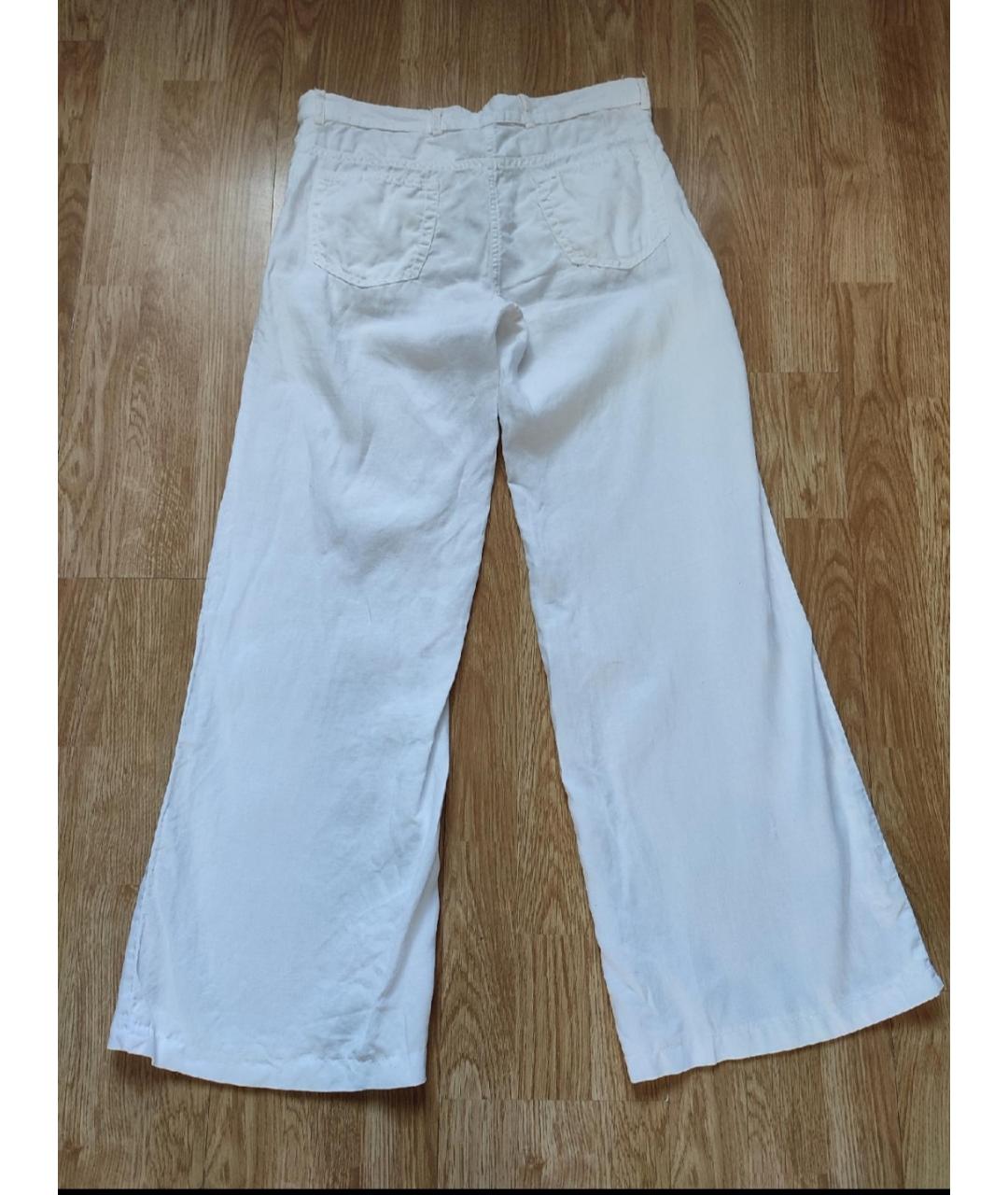 PAUL & SHARK Белые льняные брюки широкие, фото 2