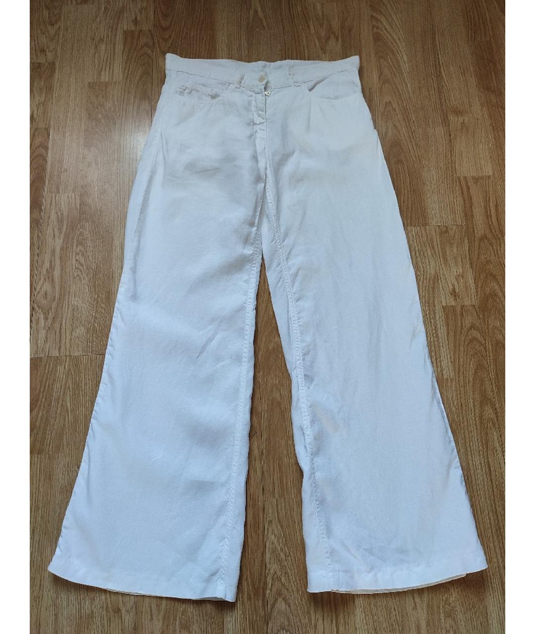 PAUL & SHARK Белые льняные брюки широкие, фото 8