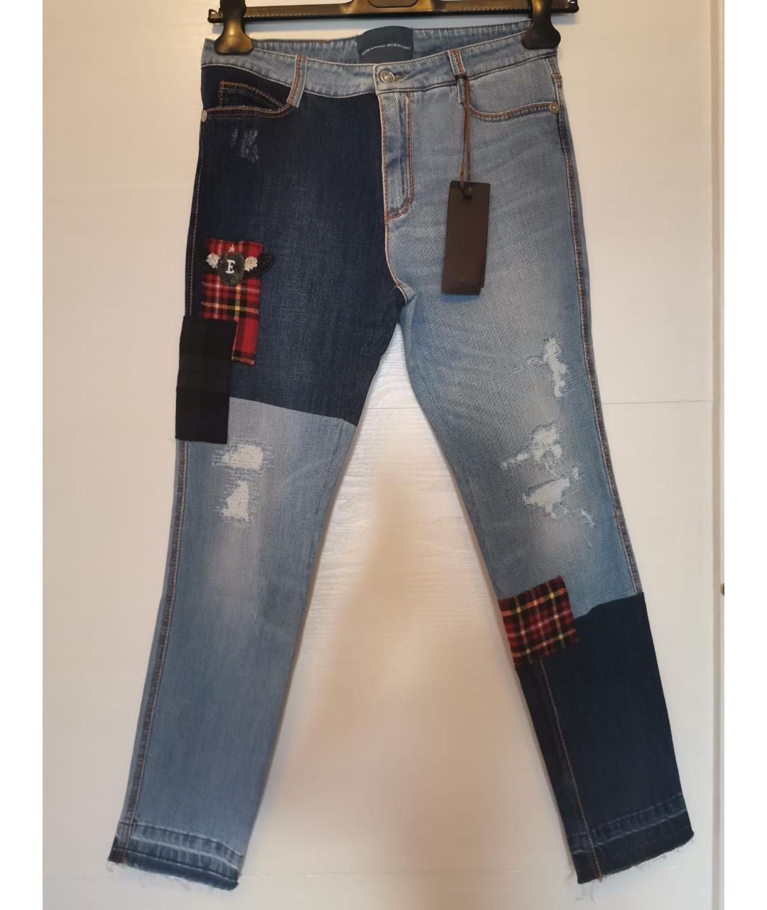 ERMANNO SCERVINO Мульти хлопко-эластановые джинсы слим, фото 8