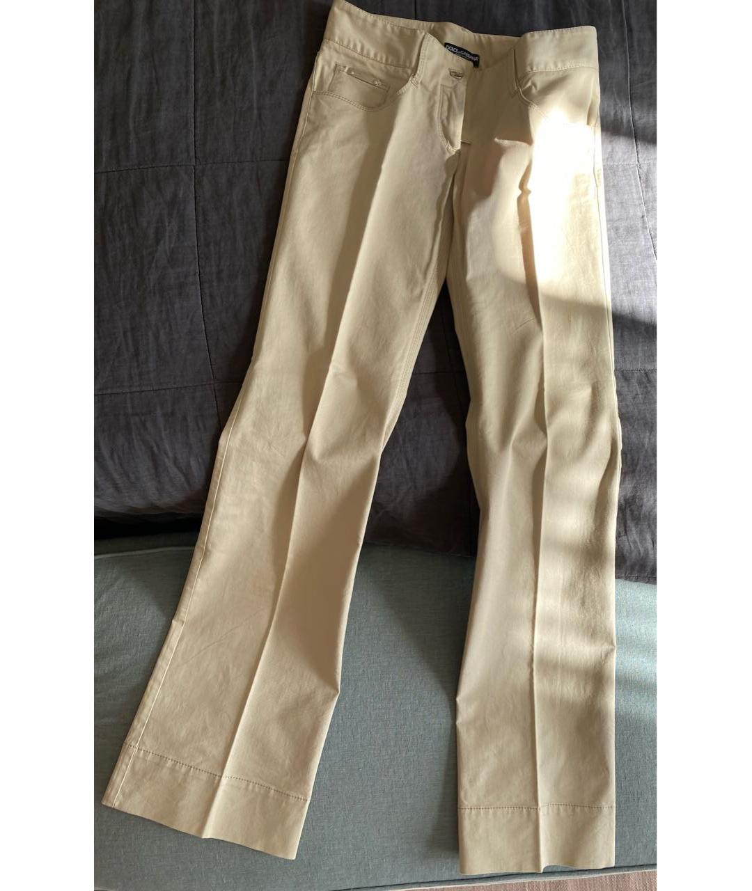 DOLCE & GABBANA VINTAGE Бежевые хлопковые брюки широкие, фото 5