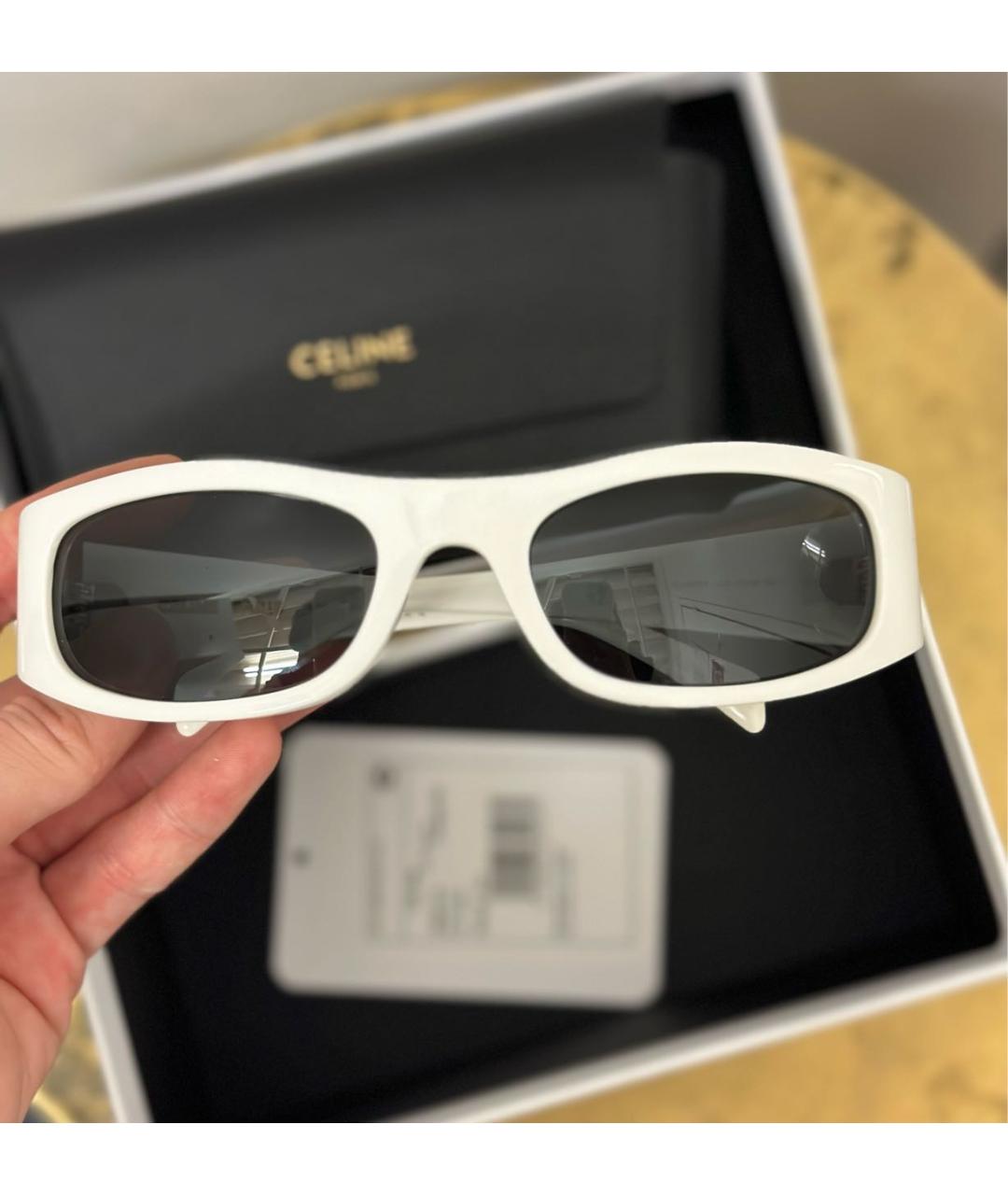 CELINE PRE-OWNED Белые солнцезащитные очки, фото 6