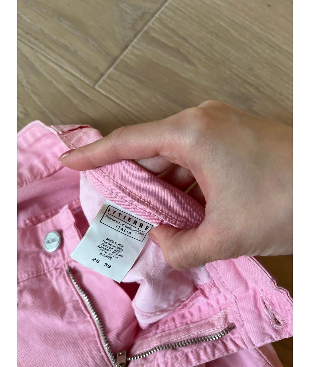 VERSACE JEANS COUTURE Розовые хлопко-эластановые прямые джинсы, фото 7