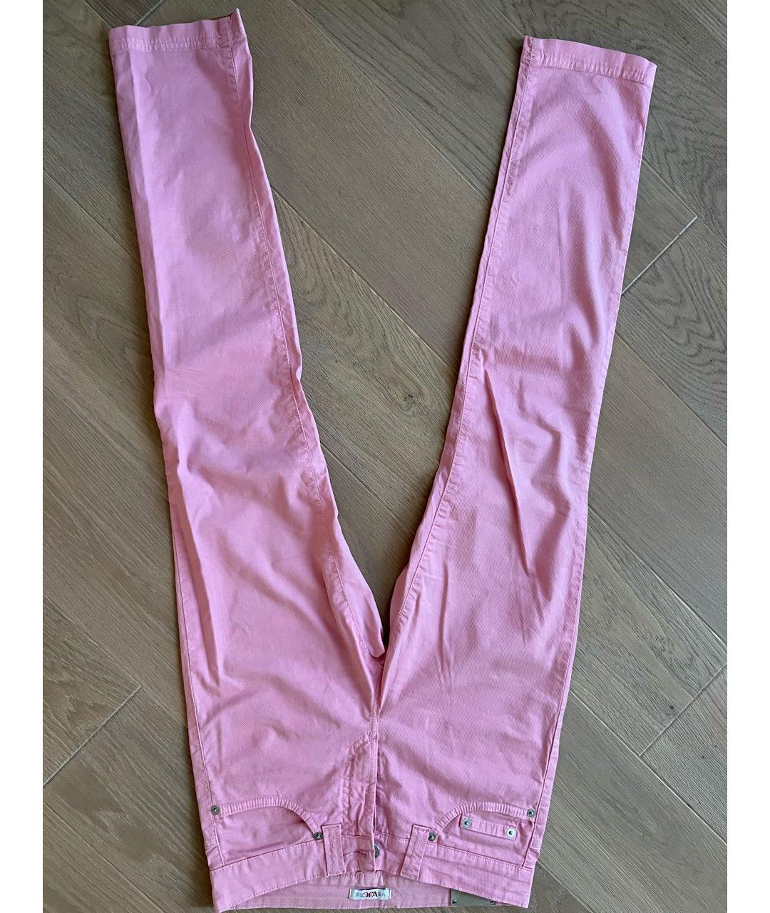 VERSACE JEANS COUTURE Розовые хлопко-эластановые прямые джинсы, фото 9